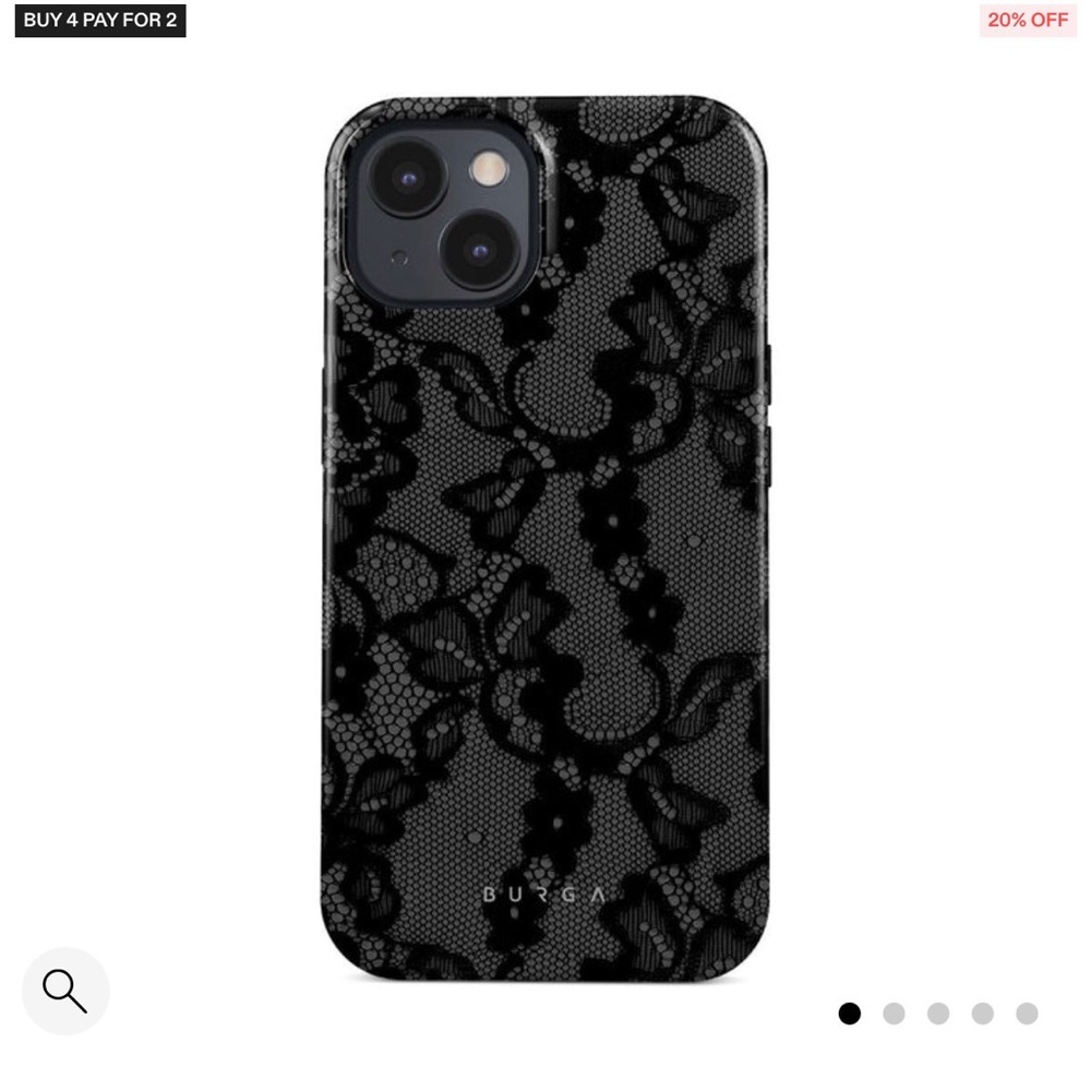 Burga iPhone 15 Pro Case - Black Lace - excellent condition - barely used